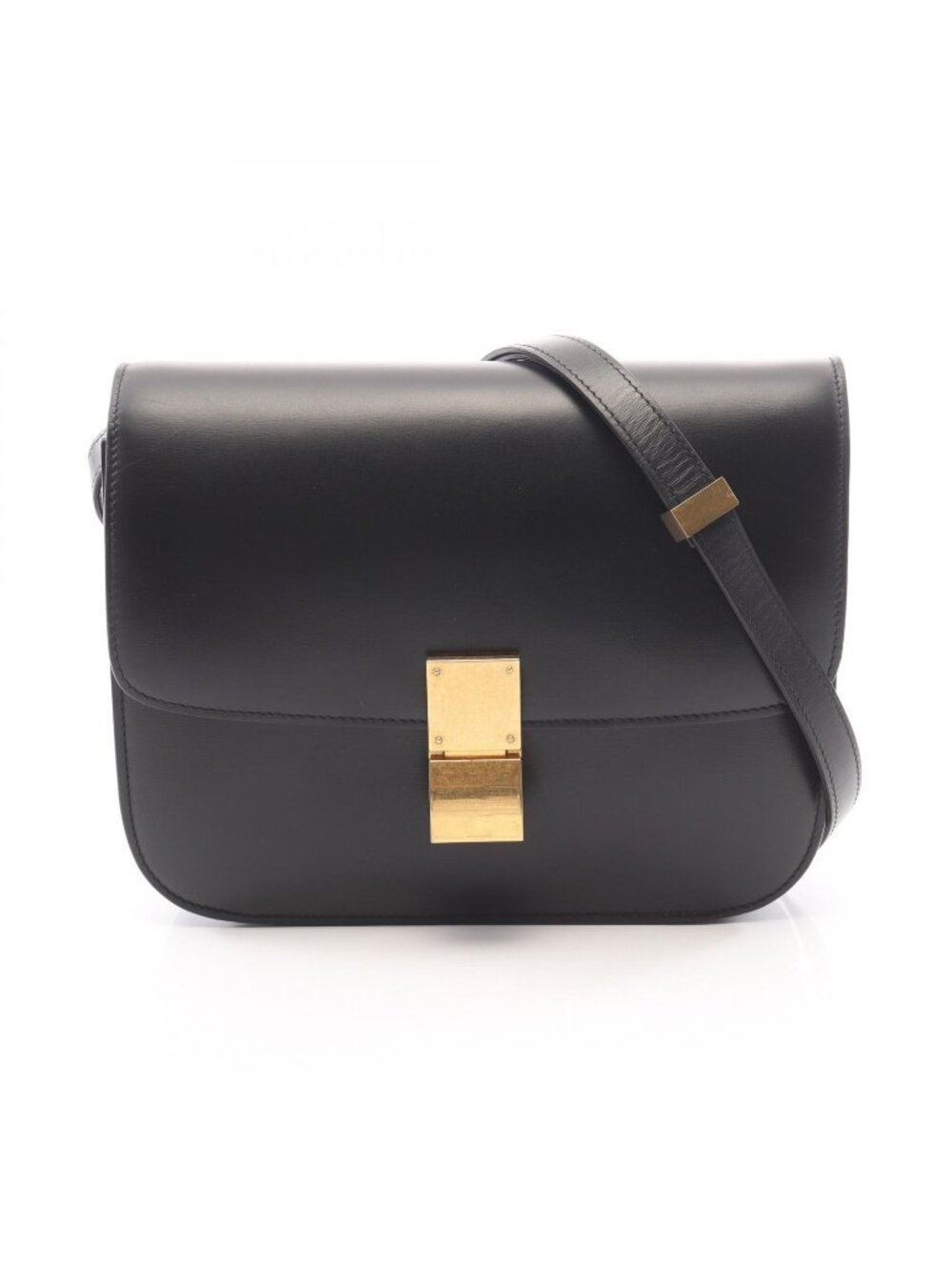 Celine Shoulder Bag Classic Box Black Leather
